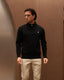 Black Knitted Quarter Zip