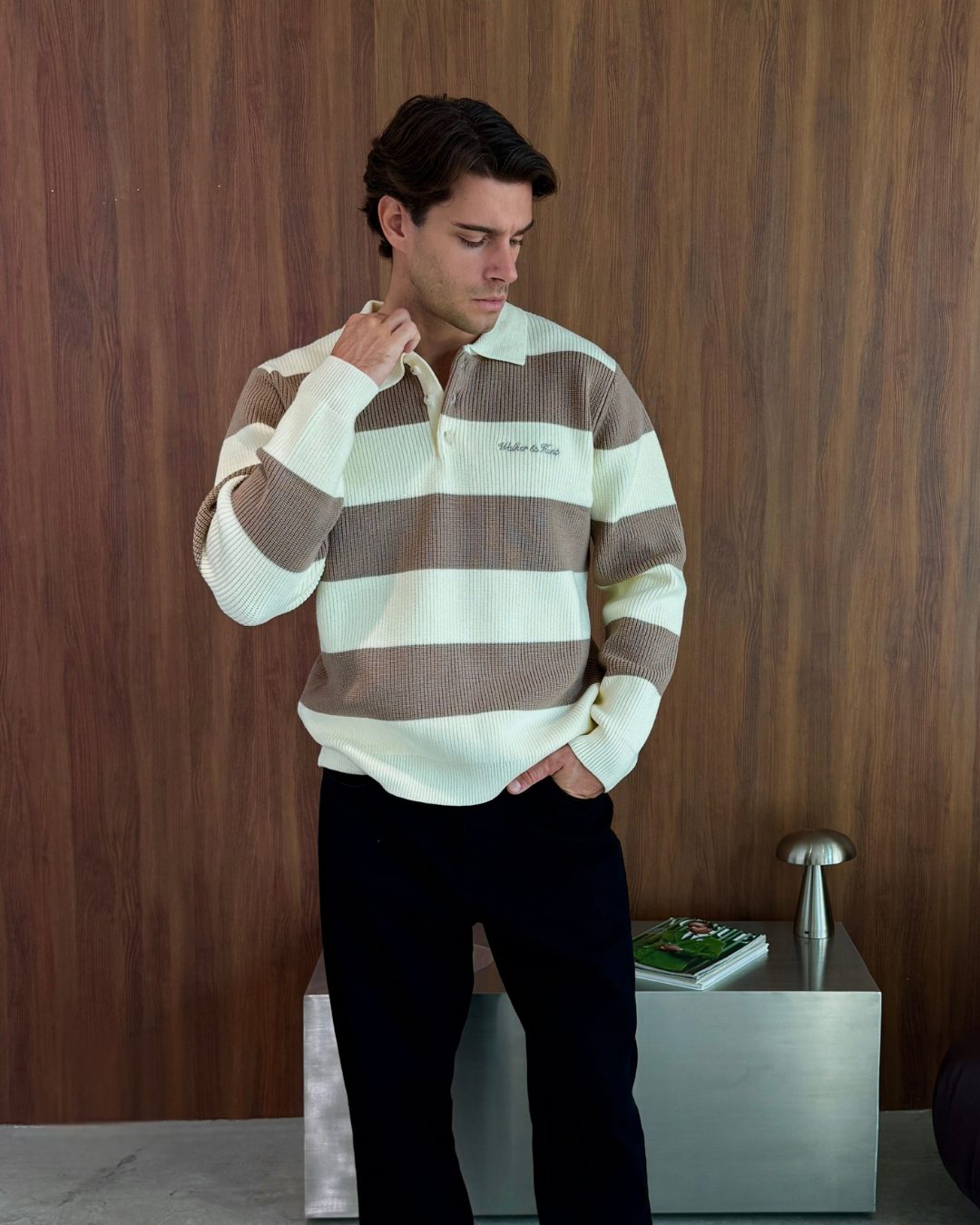 Oversized Lando Knit - Mocha & Cream – Walker & Hunt