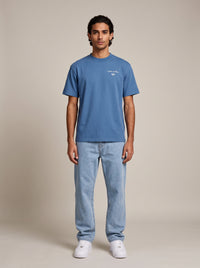 St Tropez Tennis Club Tee - Steel Blue
