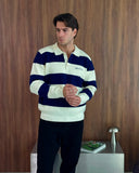 Oversized Lando Knit- Navy & Cream