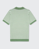 Milton Knitted Polo - Sage & Cream