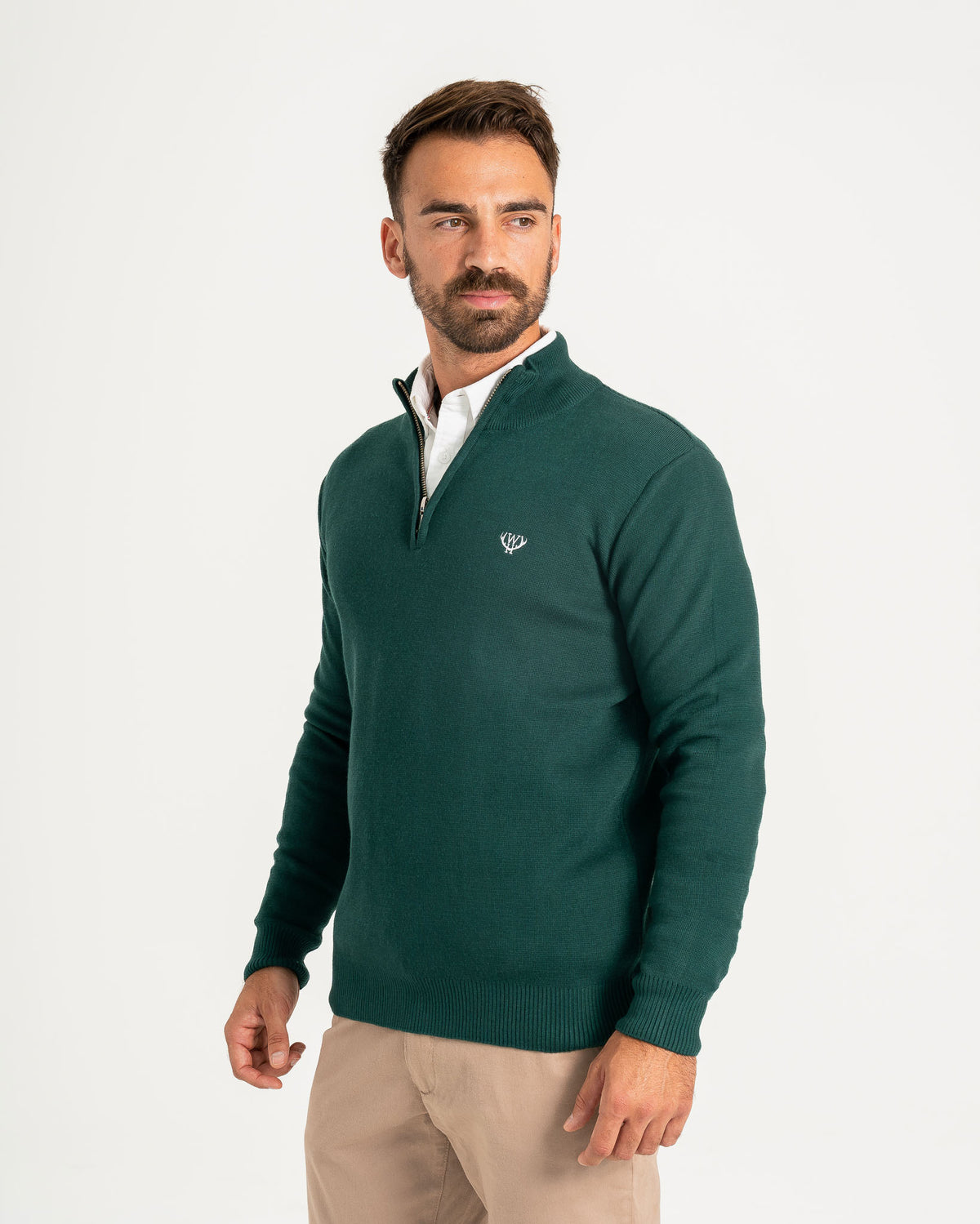 Huxley Quarter Zip - Emerald Green