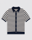 Striped Knitted Shirt - Navy