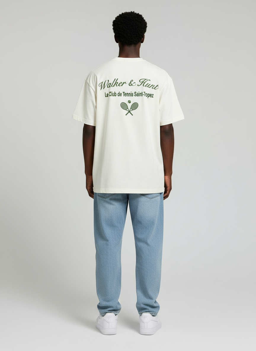 St Tropez Tennis Club Tee - Off White