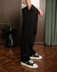 Pleated Track Pants- Black