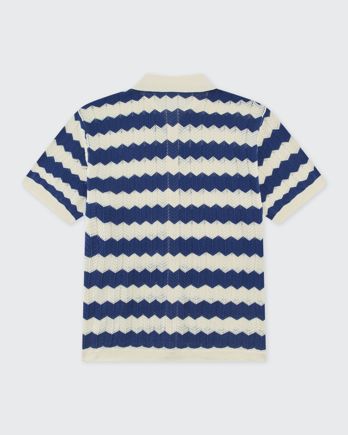 Knitted Shirt- Navy & Cream