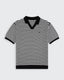 Milton Striped Polo - Black & Cream