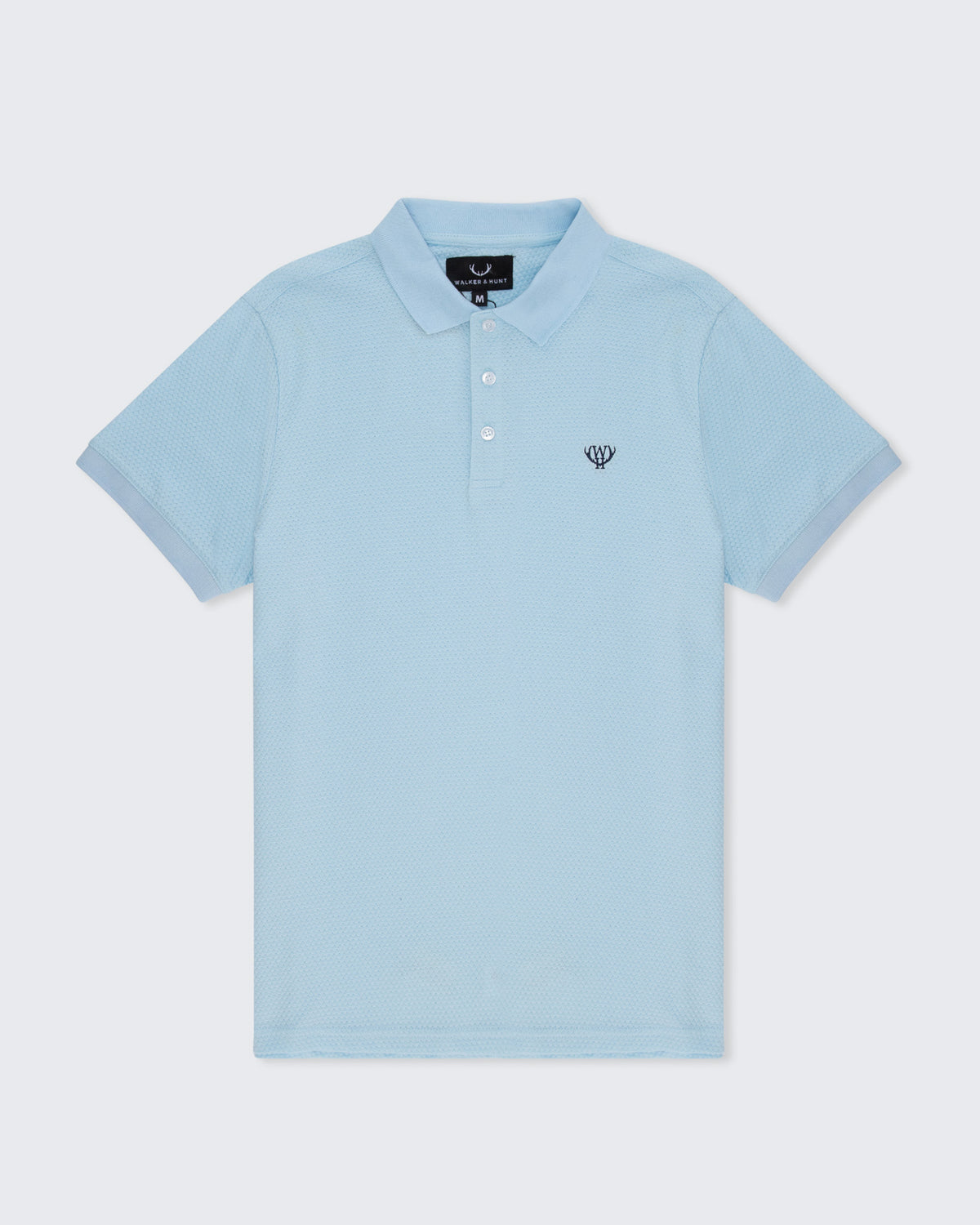 Textured Polo- Light Blue