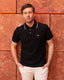 Black Tipped Mercer Piqué Polo - Walker & Hunt Polos