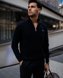 Navy Knitted 1/4 Zip - Walker & Hunt Knitwear