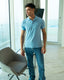 Light Blue Mercer Piqué Polo - Walker & Hunt Polos